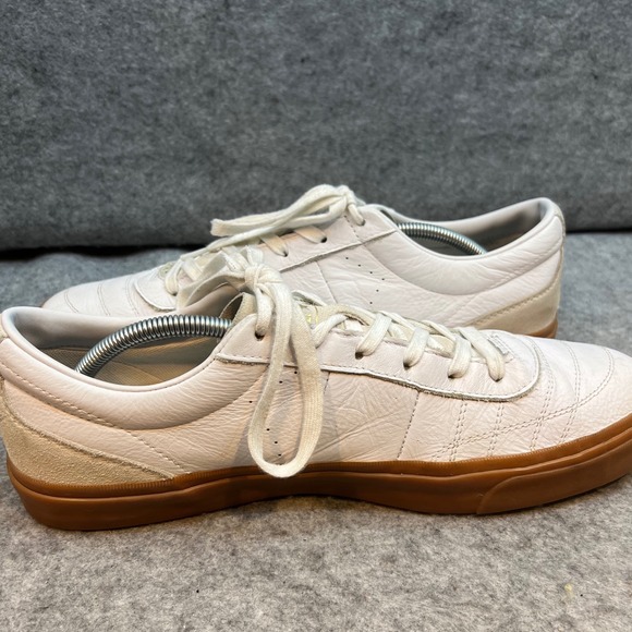 Converse All Star White Leather Gum Sole Low Top Sneakers Mens Shoes‎ Size 12 - Picture 7 of 8